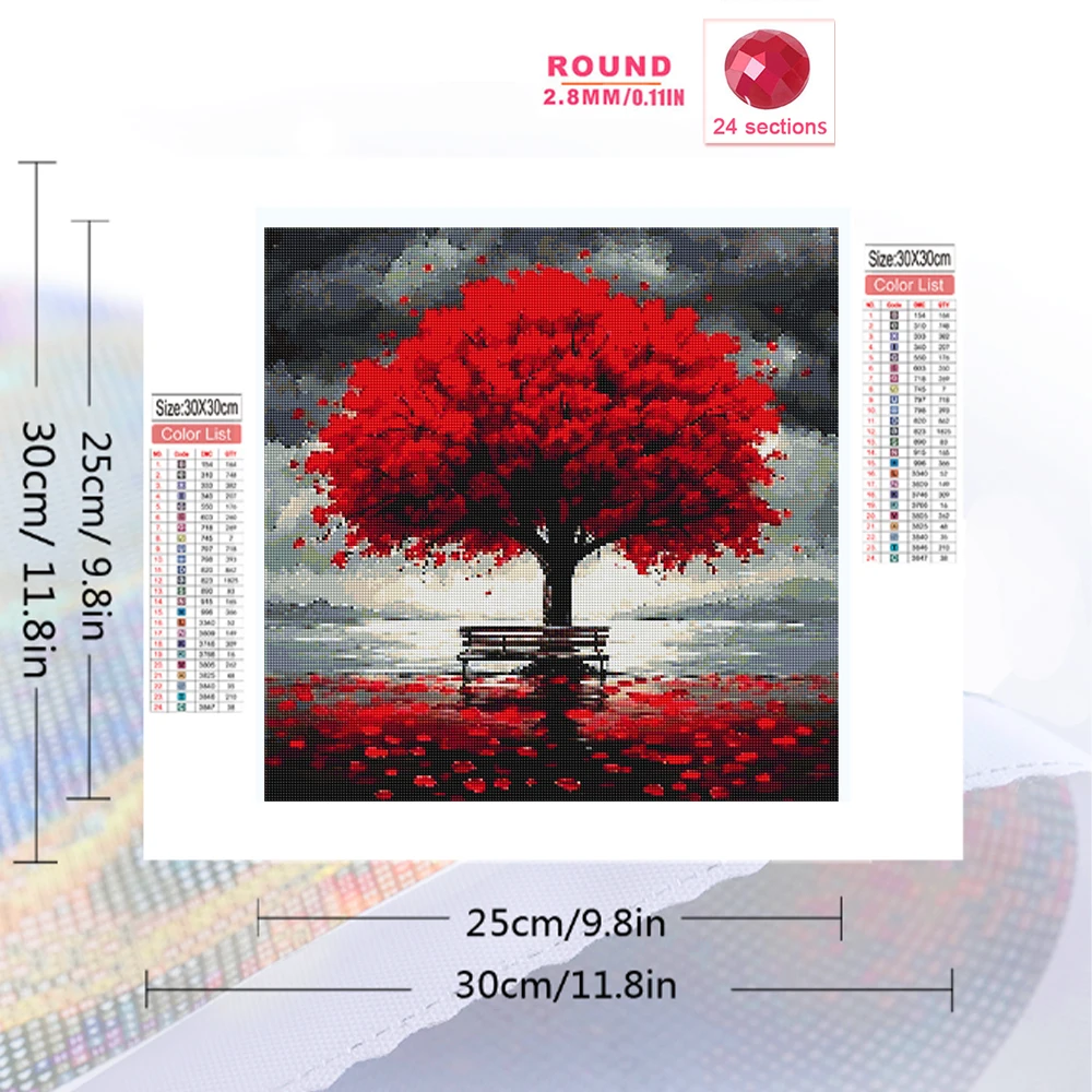 Momoart Full Square Round Diamond Mosaic Landscape 5D Painting Tree Acrylic Craft Supplies Cross Stitch Embroidery Home Decor view 2