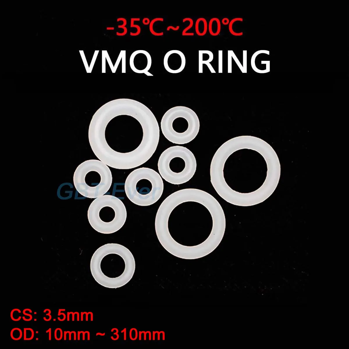 

VMQ White Silicone O-Ring Gasket CS 3.5mm OD 10mm ~ 310mm Silicon O Ring Washer Food Grade Sealing Ring Waterproof & Insulated