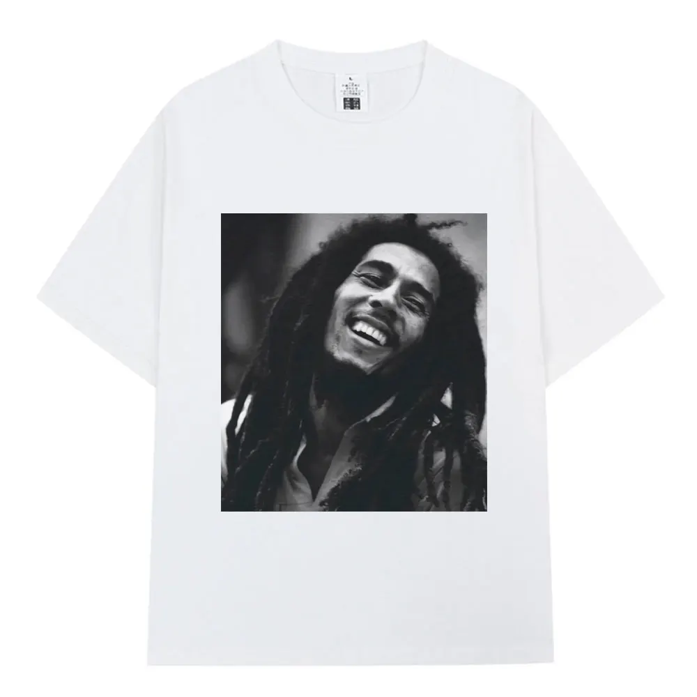 Reggae Music Originator Bob Marley Graphic T Shirt Men Fashion Vintage T-shirt Cotton Casual Oversized Short Sleeve T-shirts