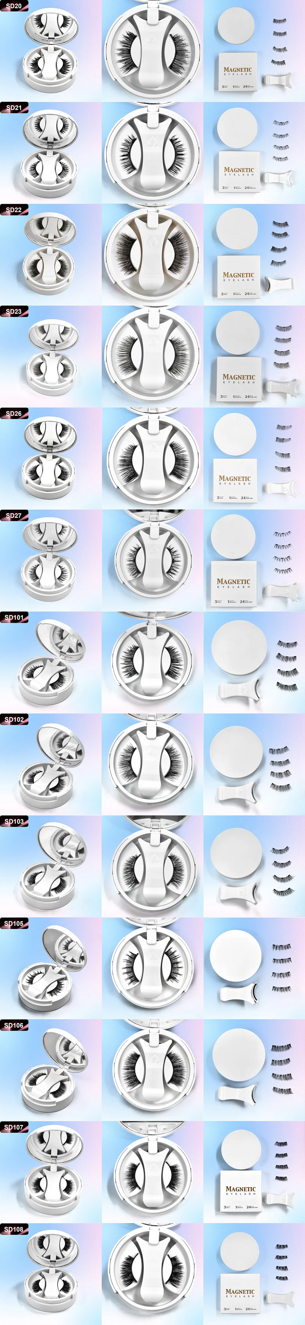 Yiernuo Magnetische Falsche Wimpern Integrierte Box Neues Klebefreies Falsche-Wimpern-Set – Detail 4