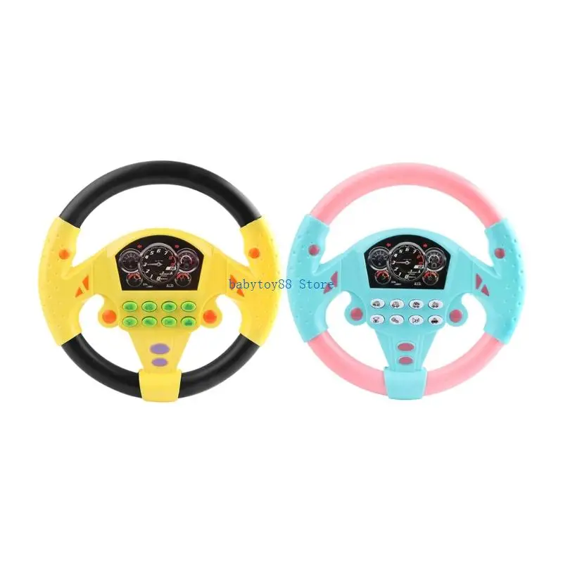 

Y4UD Kids Steering Wheel Toy Musical Car Driving Motor Skill Toy For Family Activity