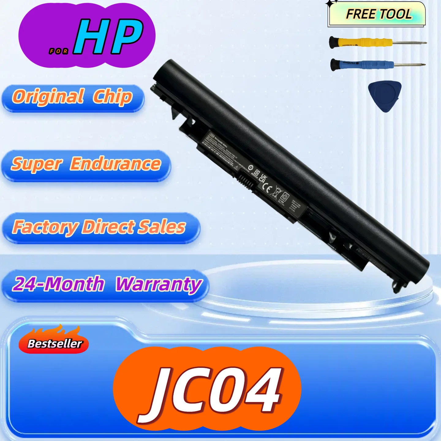 

JC04 JC03 Battery for HP 15-BS 15-BW 17-BS HSTNN-PB6Y 919682-831 HSTNN-LB7W HSTNN-DB8E HSTNN-HB7X Free Tool + 24M Warranty