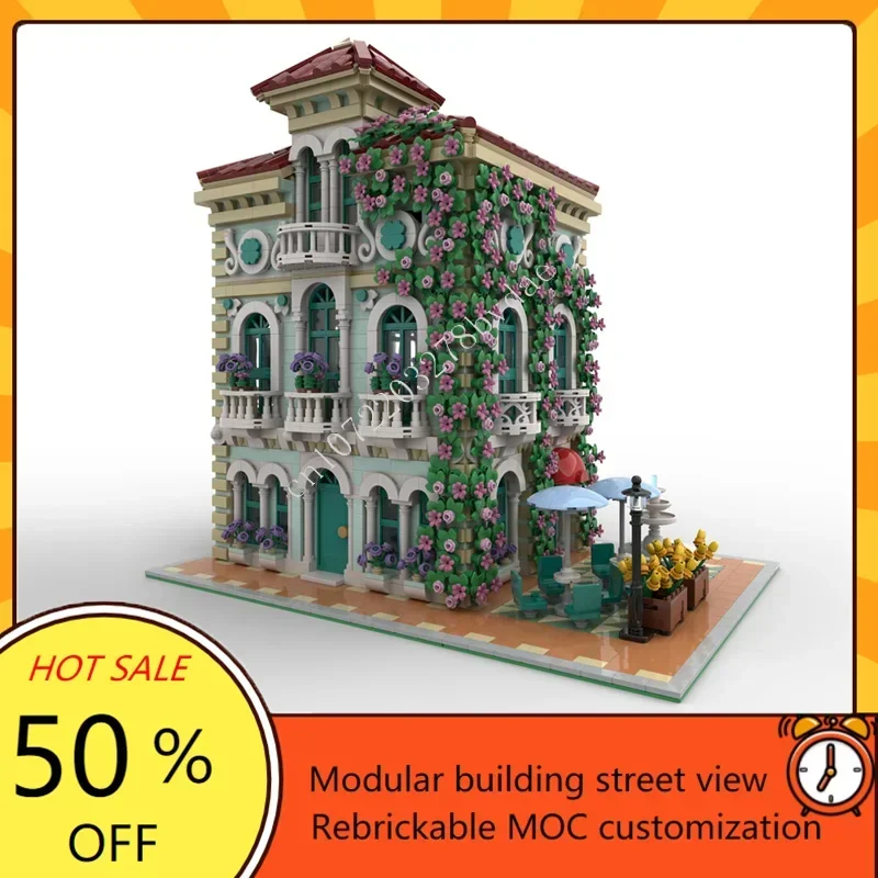 

5466 деталей, модульный конструктор VIII Custom MOC, креативная архитектурная модель уличной сцены, развивающая игрушка-головоломка для самостоятельной сборки, подарок на день рождения для детей