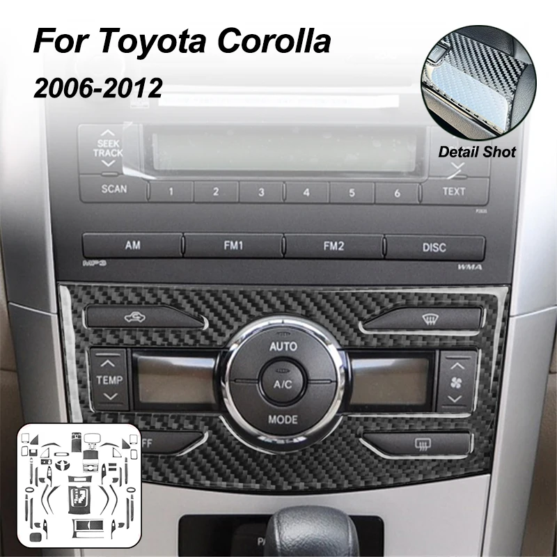 

1set Carbon Fiber Car Lighting Rearview Mirror Adjustment A-pillar Triangular Decorative Sticker For Toyota Corolla 2006-2012