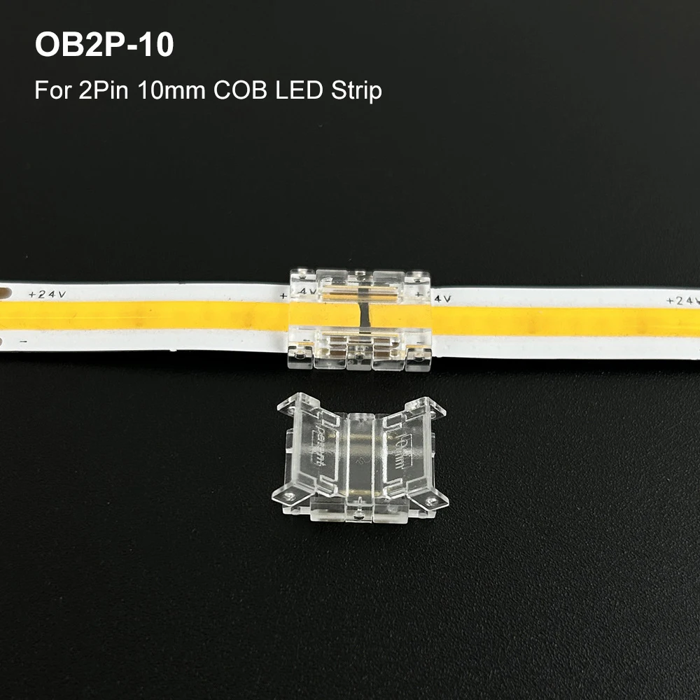 COB LED-Lichtstreifen Transparenter Lötfreier Hutverbinder L-förmige Kristallschnalle Geeignet für 5mm 8mm 10mm 2PIN 3PIN 4PIN – Detail 7
