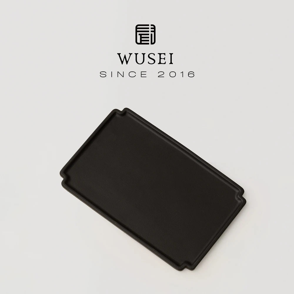 

Чайный поднос Wusei Bla Sand Cerc, маленький, простой, для домашнего использования, для сухого заваривания, прямоугольный, гладкий, для чайного набора Гунфу