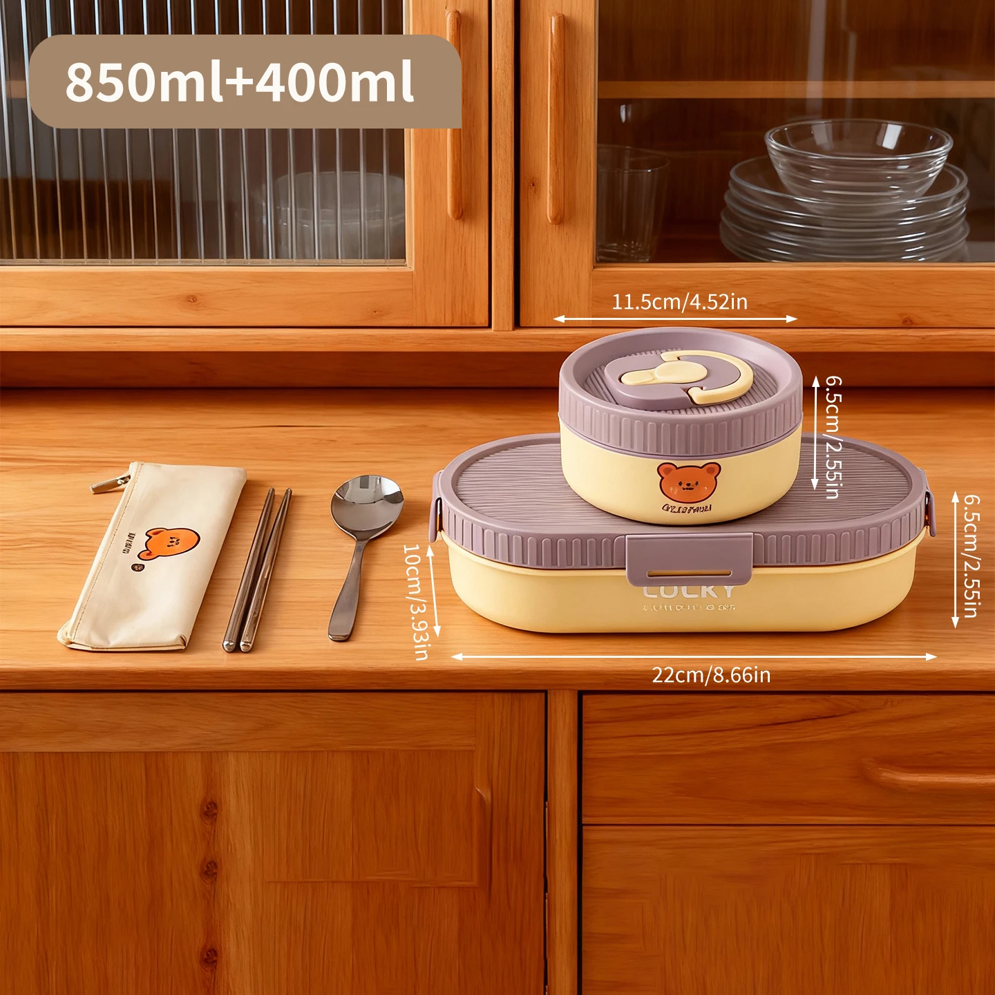 850 ml verzegelde 304 roestvrij staal geïsoleerde lunchbox kinderen studenten 2 roosters draagbare lunchcontainer met handvat magnetronbestendig