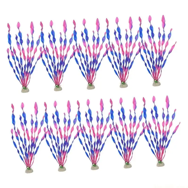 QX2E Set Of 10 Life Like Artificial Spirals Water Plant Easy Maintenances Aquarium Ornament FishTanks Landscape Decoration