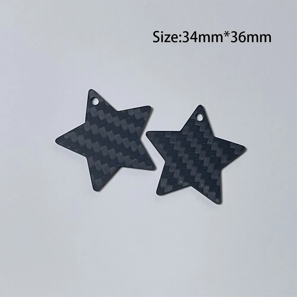 1PC Carbon Fiber Slice Pendant Heart Pentagram Stars Water Droplet Bone Key Chain Anti-lost Pet Tag Pendant Hanging Crafts Decor