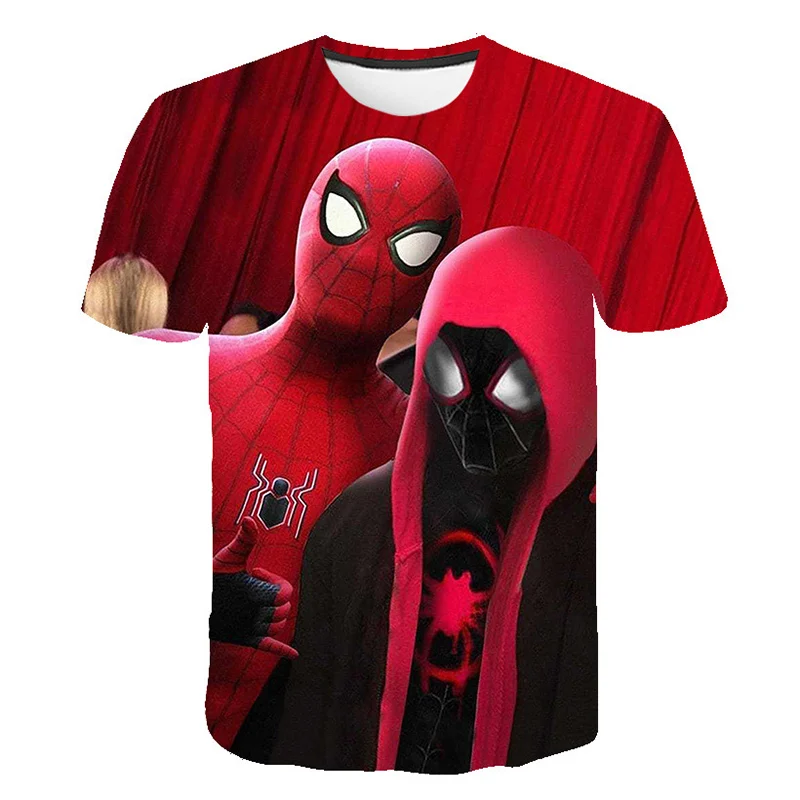 Marvel Superhero Men's T-shirt 3D Printed Spider-Man Pattern Short Sleeve Fashion Street Hip-Hop Style Casual Men's T-shirt