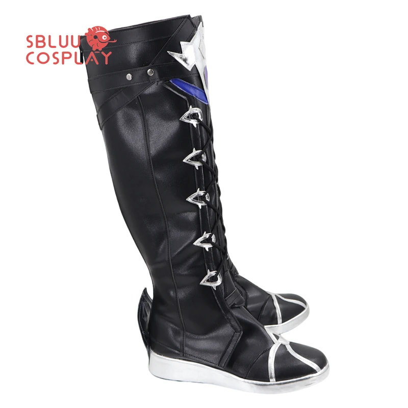 SBluuCosplay Genshin Impact Kyryll Chudomirovich Flins Scarpe Cosplay Stivali neri su misura Festa di Halloween