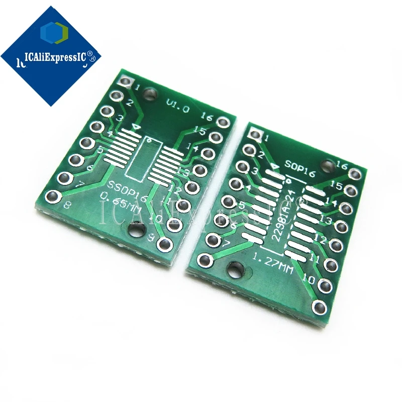 10pcs/lot TSSOP16 SSOP16 SOP16 to DIP16 Transfer Board DIP Pin Board Pitch Adapter PCB In Stock