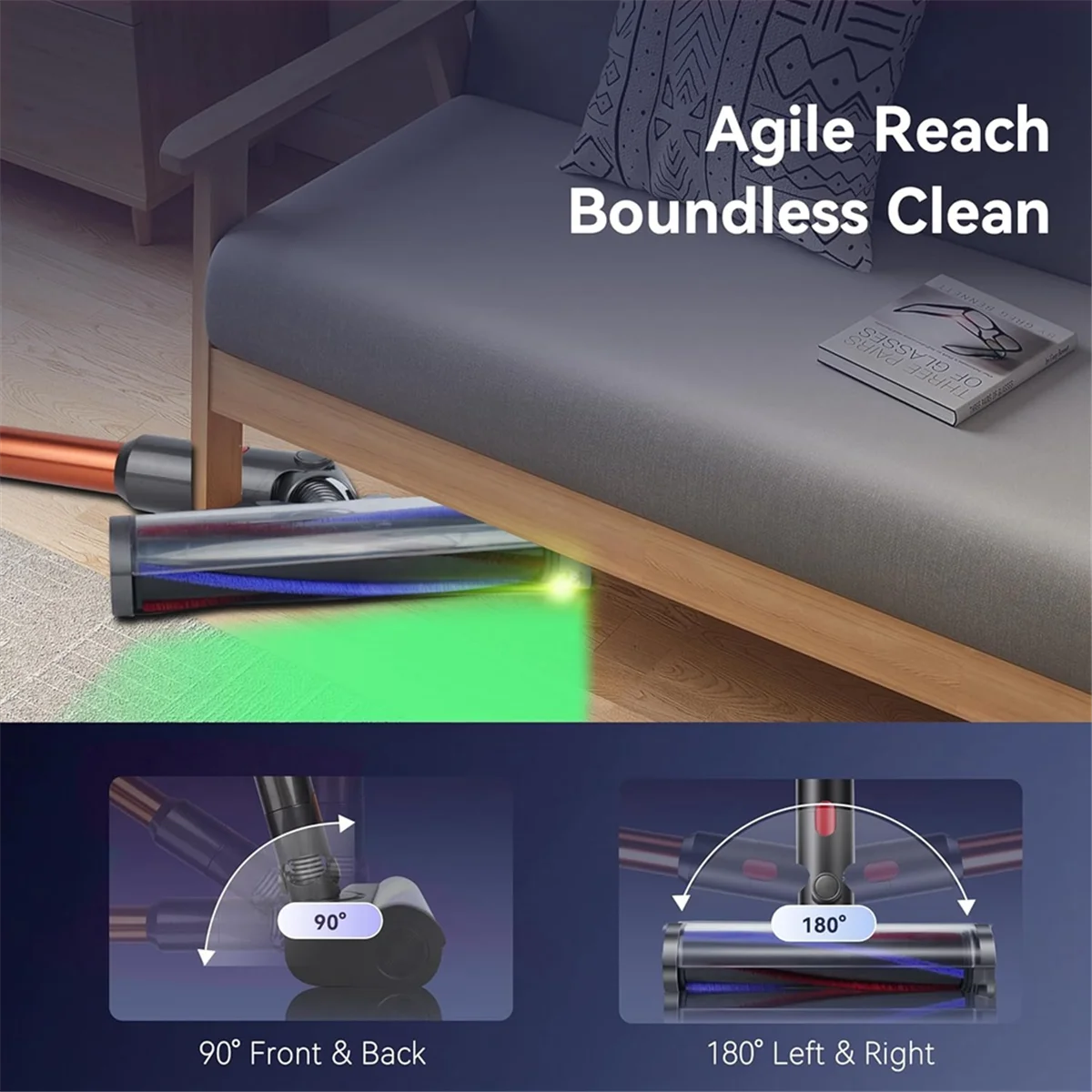 Замена головки для Dyson V7 V8 V10 V11 V12 V15, мягкая роликовая щетка для чистящей головки с насадкой для пола с подсветкой для обнаружения пыли