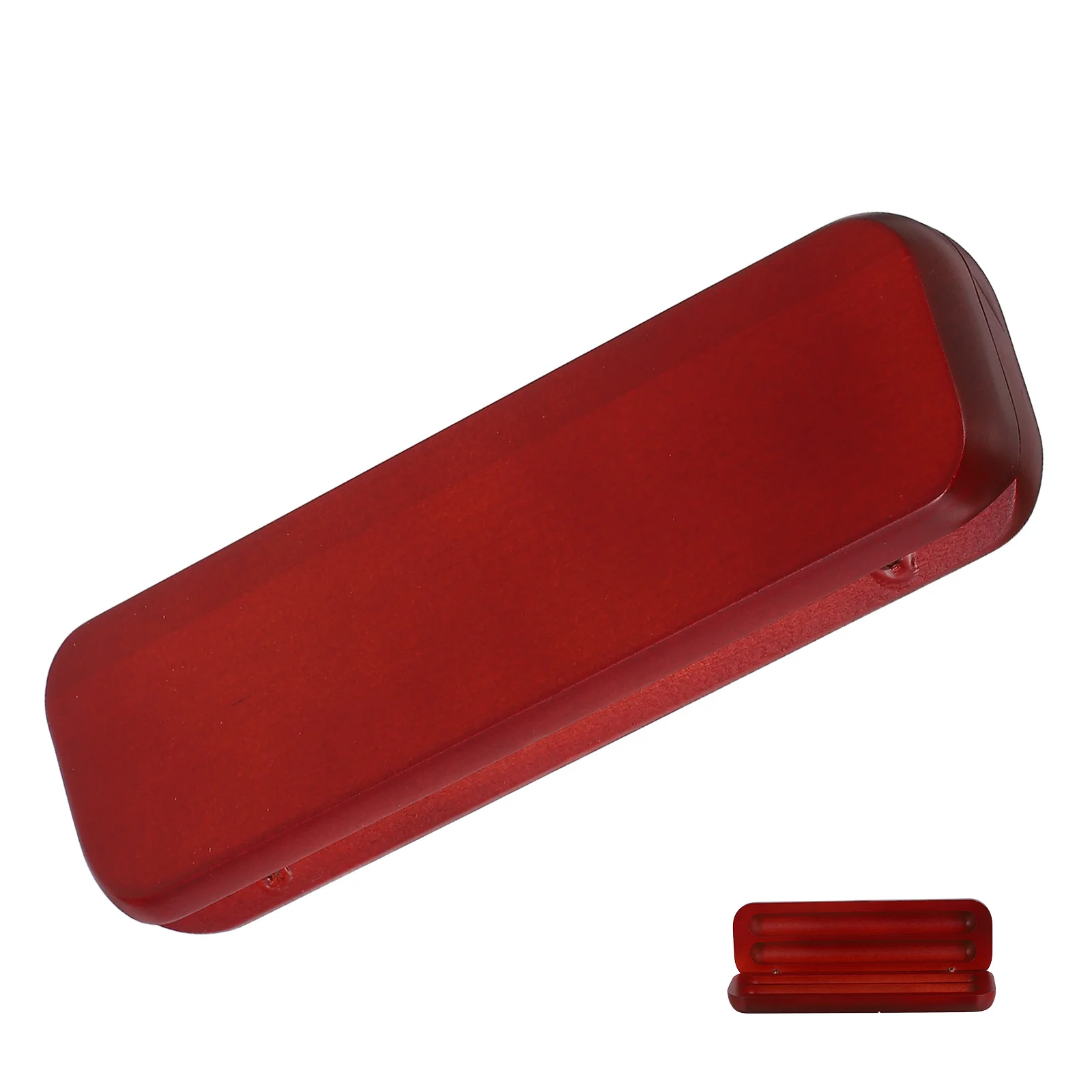 

Red Wooden Pen Box Dual Slot Elegant Fountain Pen Holder Pencil Storage Case for Office Travel Collector Retro Bracelet Case