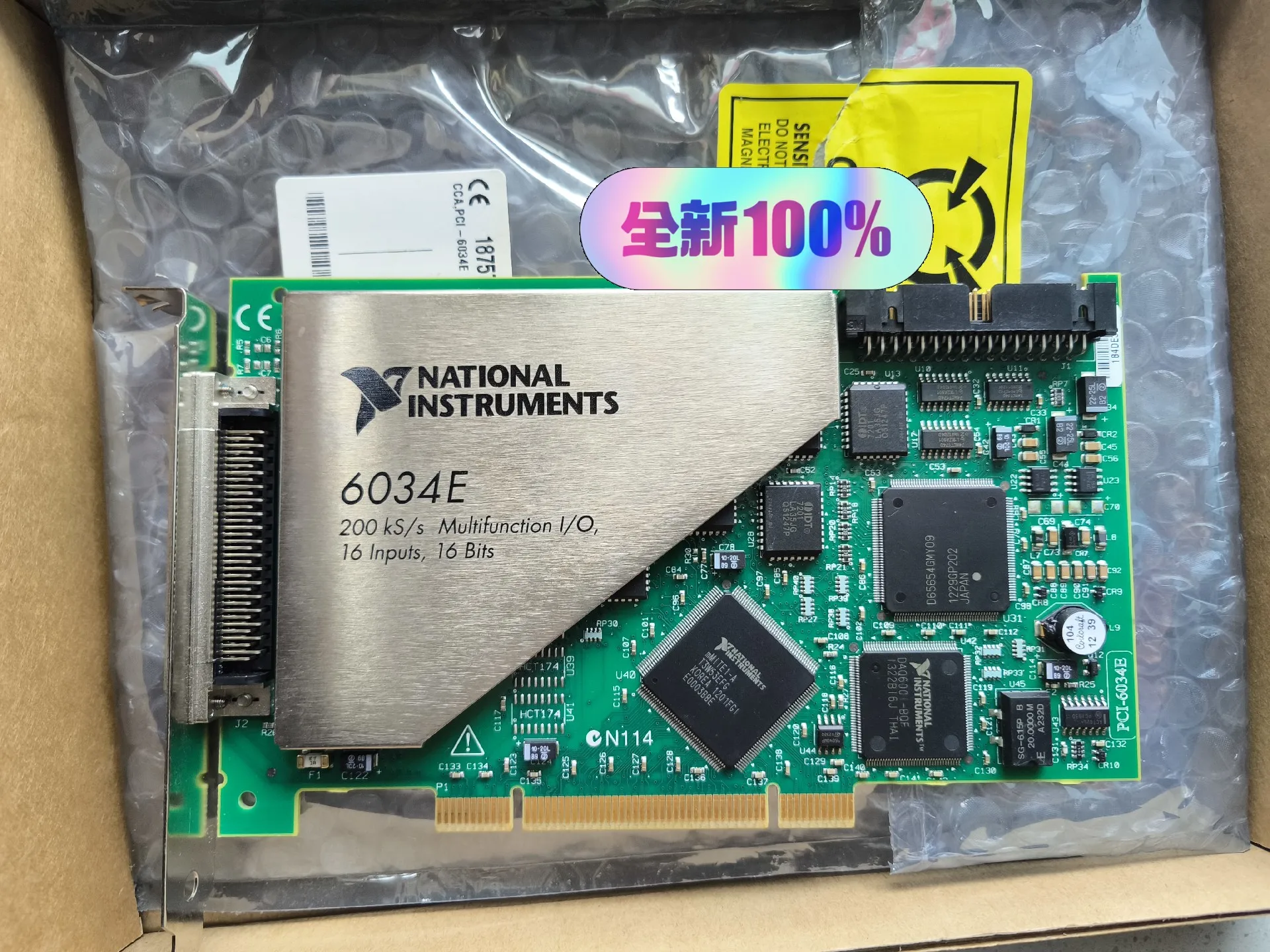 NI PCI-6034E Data Collection Card, Brand New Unpacking, Physical Picture, Only One