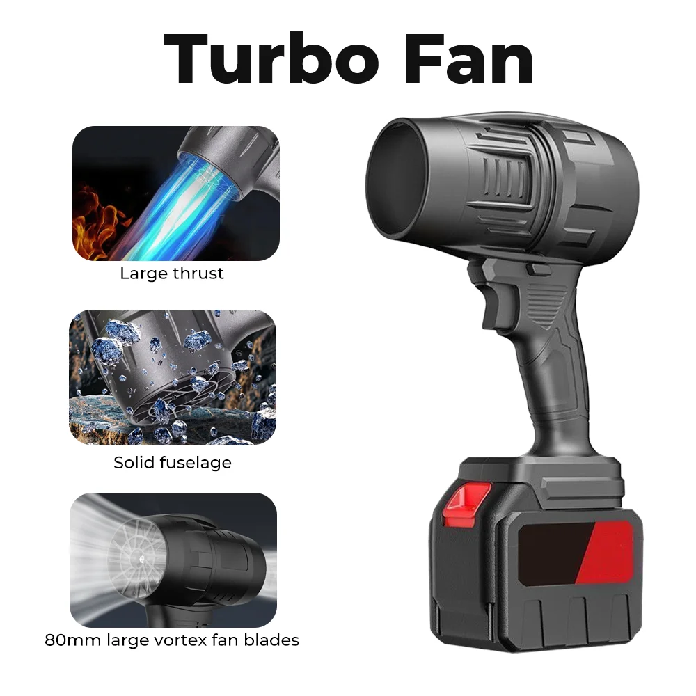 

1000W Powerful Air Blower Turbo Fan Thrust 450g for Leaves,Snow,Dust Cleaning Cordless Turbo Jet Blower For Makita 18V Battery