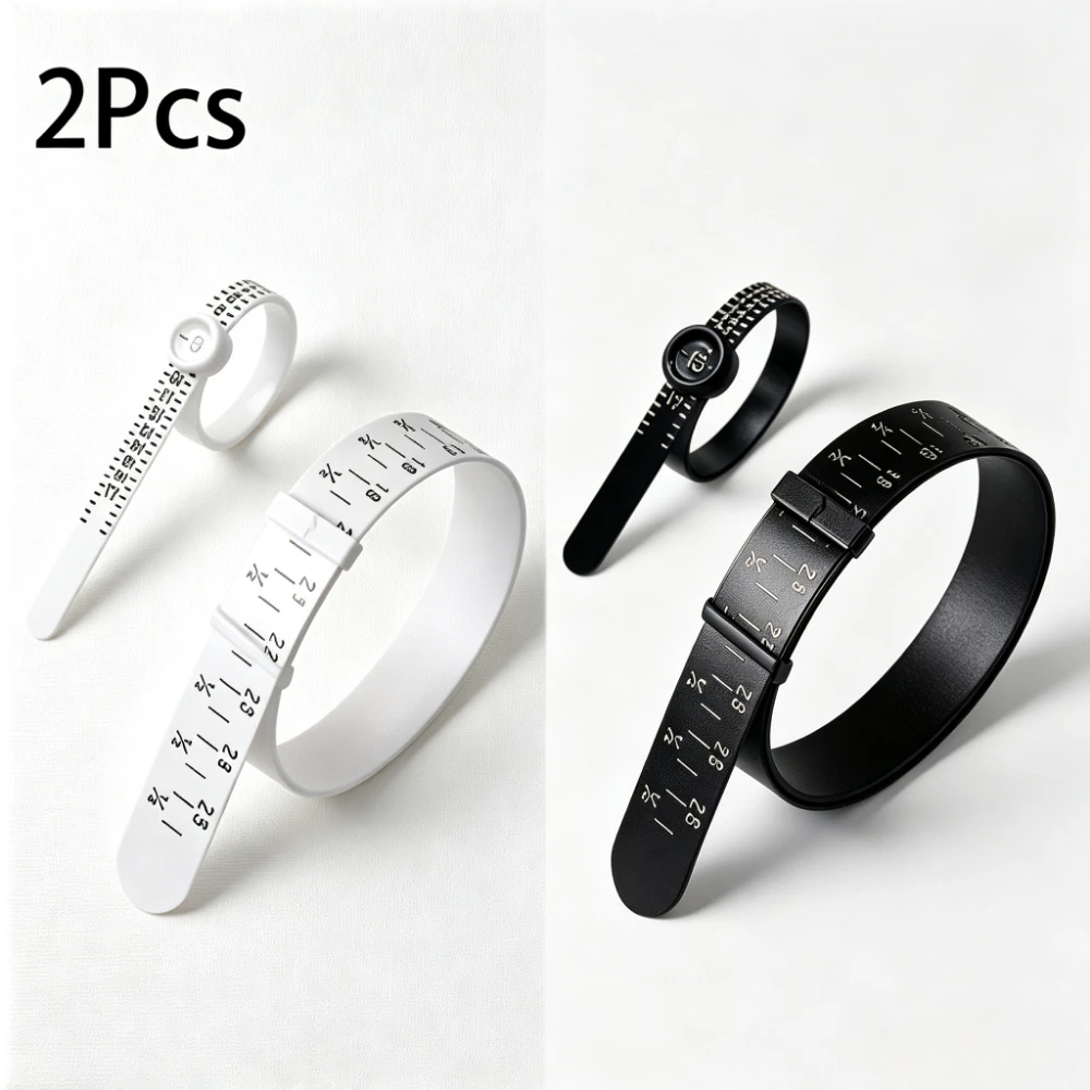 2Pcs Reusable Ring Sizer & Bangle Measuring Tool, Finger Jewelry Gauge Set for Accurate Ring Bracelet Size