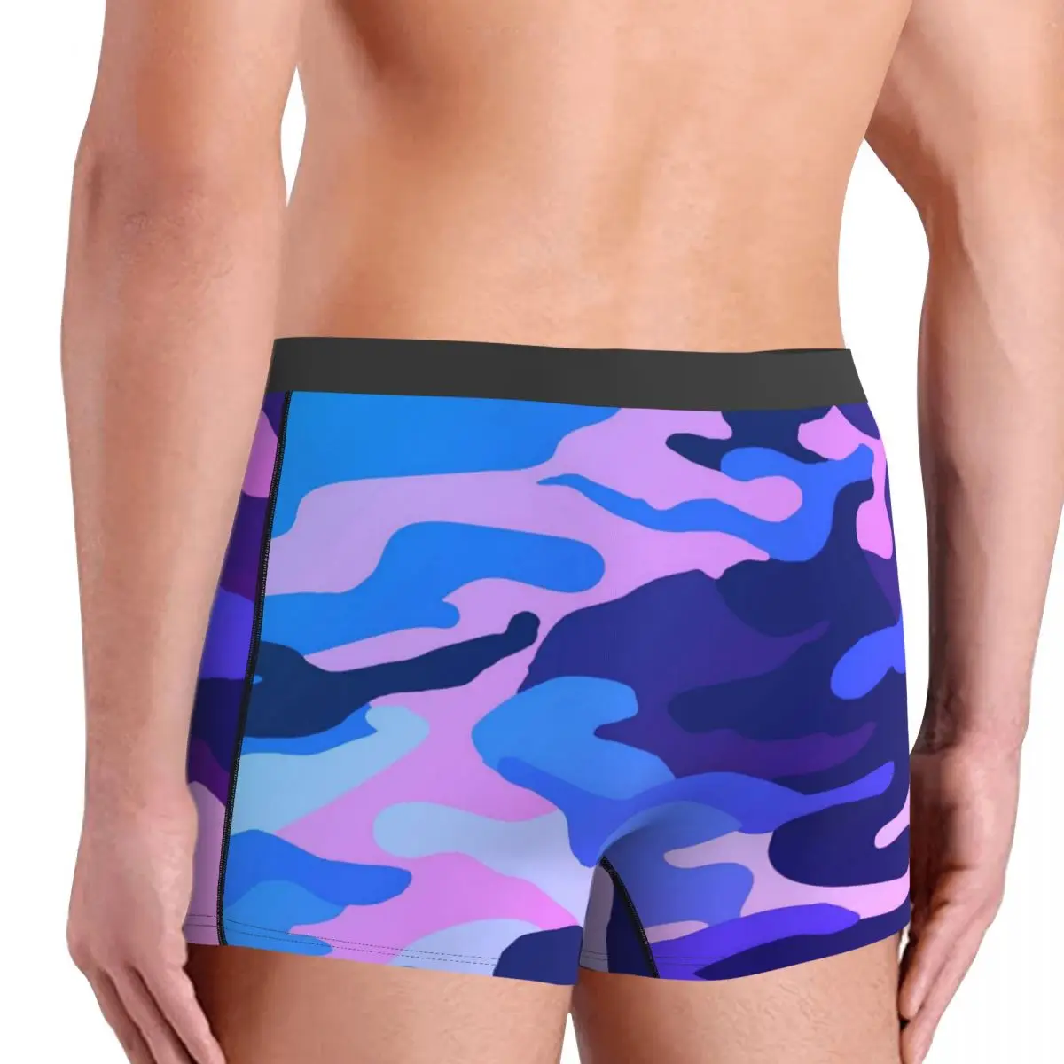 CamSolomon-Sous-vêtements College camouflage pour hommes, Boxer bleu, poudres 3D, Hot Goals, Slip à sublimation, Slip mignon, Caleçon grande taille, 2XL