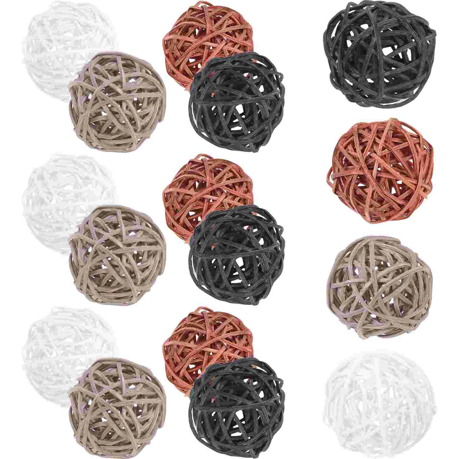 20 Pcs Wicker Takraw Ball Layout Supplies Rattan Crafts Flower Vase Decorative Balls Xmas Household For Bowls