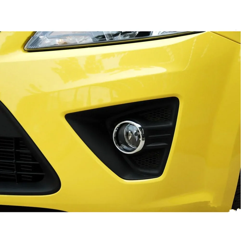 ABS Front Fog Light Lamp Bumper Grille Cover Trim For Ford Focus 2009-2013 For Ford Fiesta 2013-2014 Chrome/Glossy Black