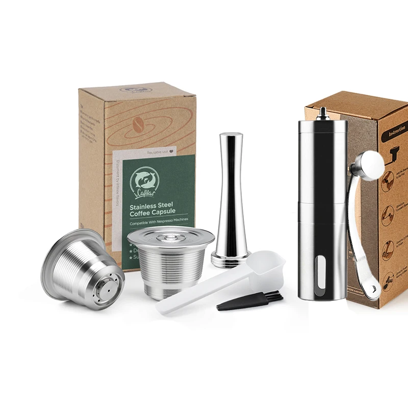 Nespresso wiederverwendbare Kaffeekapsel aus Edelstahl, nachfüllbare Filter, Espressotasse, passend für Inissia und Pixie Kaffeemaschine