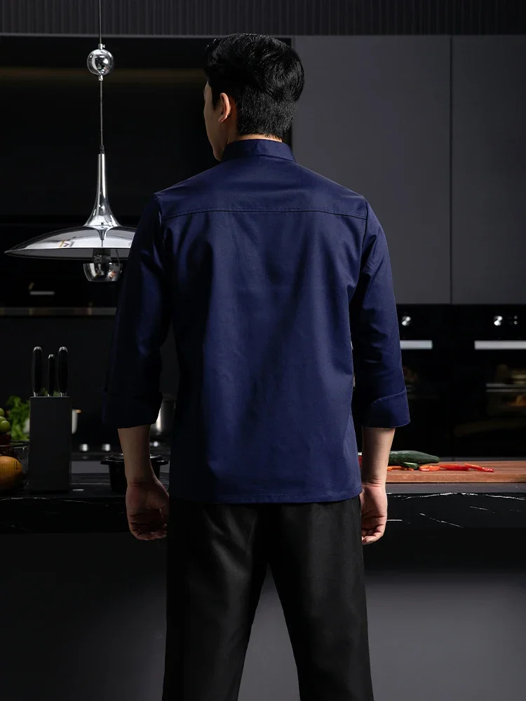 Men Kitchen Overalls Restaurant Uniform Shirt Bakery Breathable Cooking Clothes Women Chef Jackets Bakery Cook Coat Tops