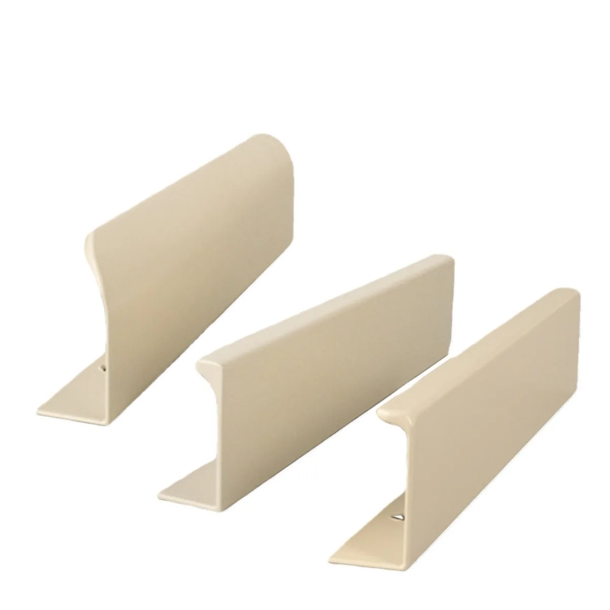 Invisible Edge Sealing Handle for Wardrobe Khaki Beige Minimalist Circular Arc Cabinet Door Drawer No Punching Gap Handle