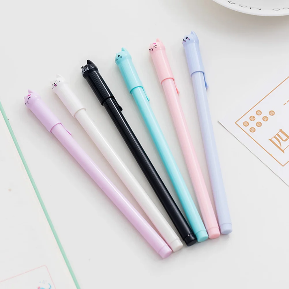 18pcs Cats Ballpoint Pens Kawaii Multi-Function Wear-Resistant Writing Smooth Office School Supplies Adorable Sign Pens