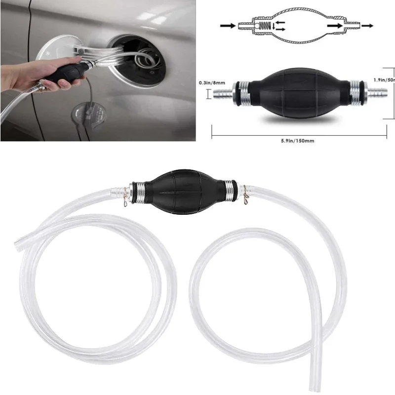 

Universal Car Fuel Transfer Pump Hand Siphon Hose for Gas Oil Diesel Durable Manual Suction Liquid Extractor Auto Accessory