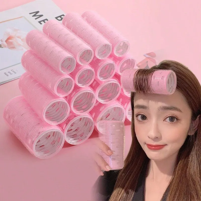 4Sizes No Heat Hair Bang Volume Self-adhesive Hook &lamp Loop Self-Grip Hair Roller Heatless Hair Curlers DIY Styling Tool