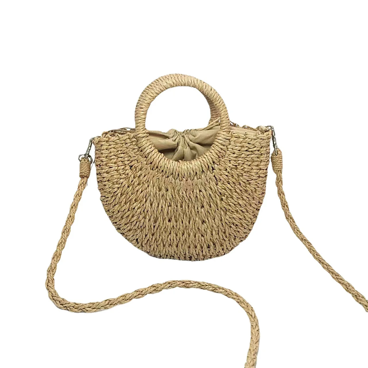 

Women's Fresh Sweet Woven Straw Handbag New Fashion Bag Leather Accessories Trendy Summer Clutch Shoulder Bag