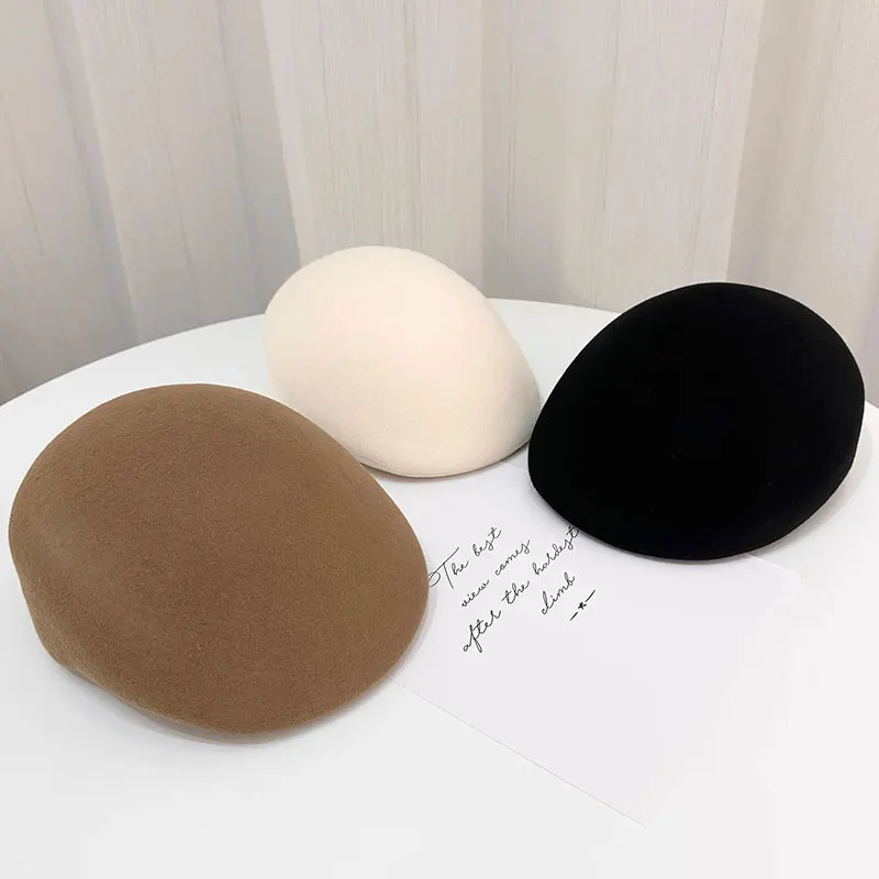 Neue Winter Hohe Qualität Klassische Dicke Wollfilz Vorwärts Kappe Für Frauen Männer Warme Visiere Hut Mode Straße Vintage Chapeu Fedora – Detail 5
