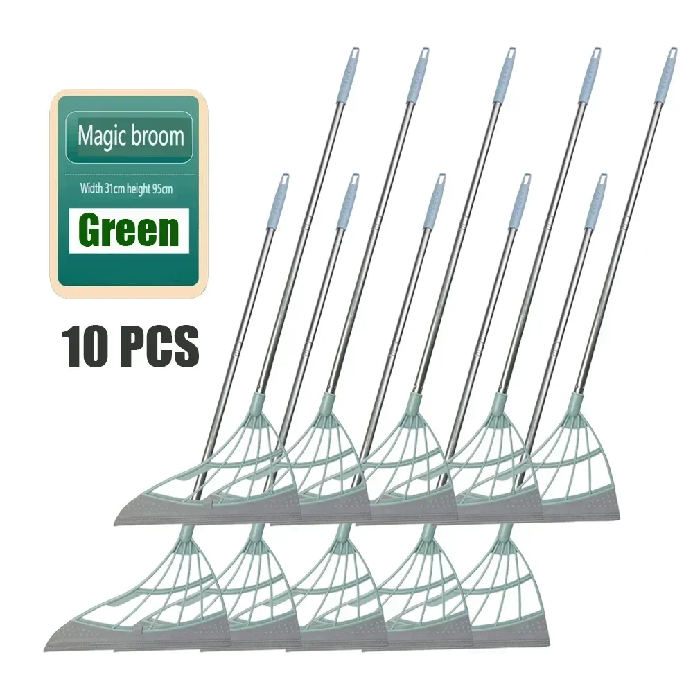 

10 шт., силиконовая волшебная метла, стеклоочиститель для туалета, влажная и сухая, не трогает, телескопическая метла для волос