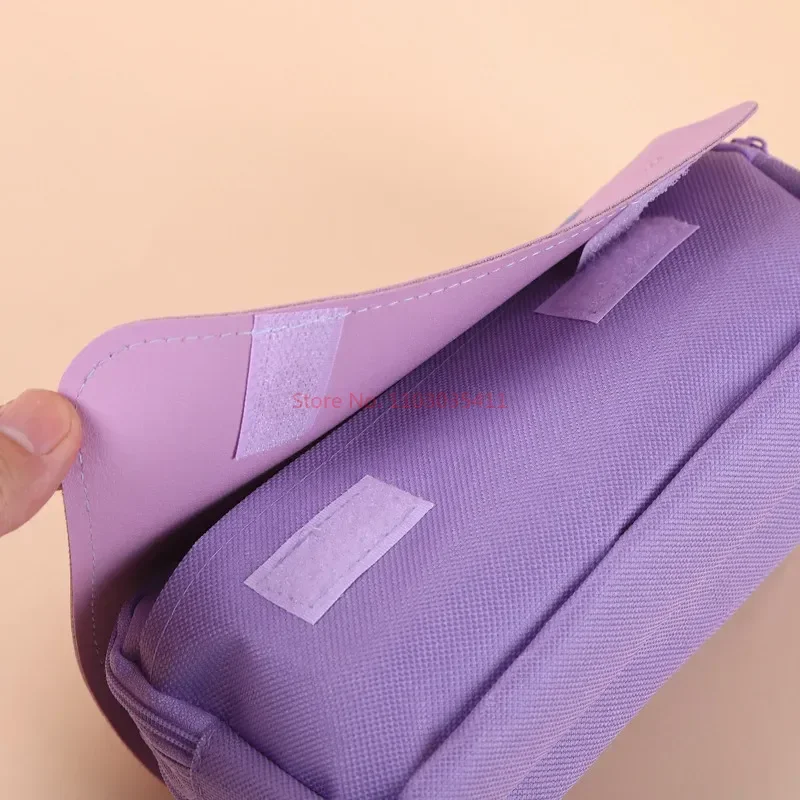 New Stitch Pencil Bag Student Printed Canvas Handheld Stationery Box Double Layer Pencil Case Stitch Boys And Girls Pencil Bag