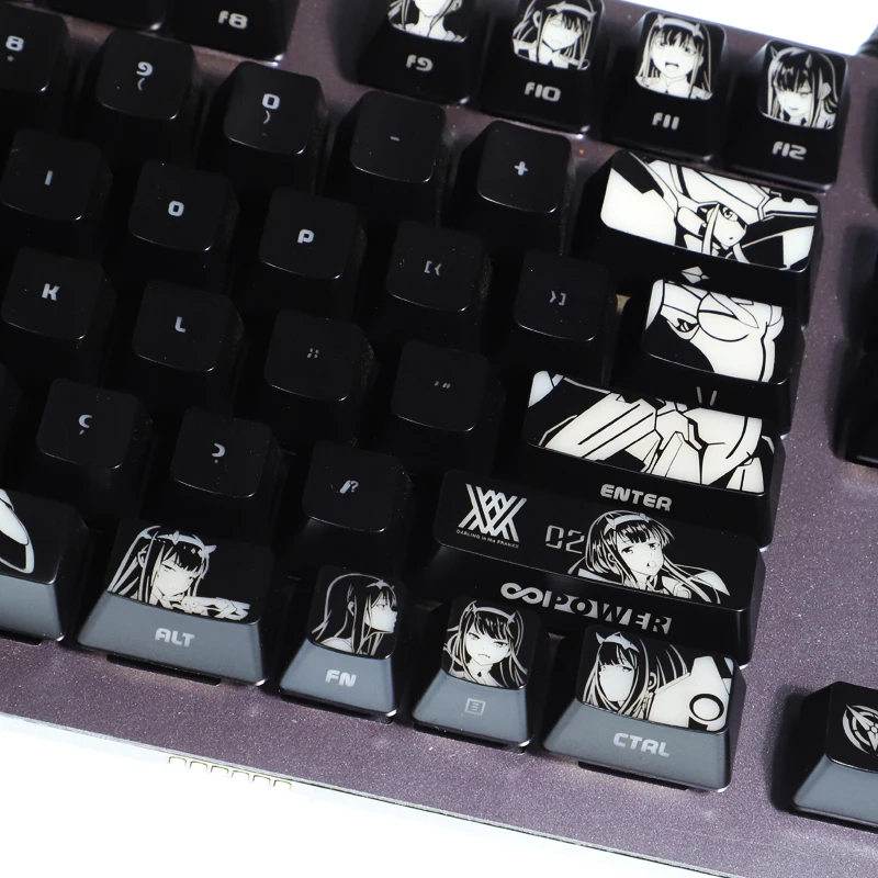 Imagem -06 - Anime Design Personalizado Keycaps Darling no Franxx Zero Dois Tema Backlit Teclado Mecânico Keycaps para Corsair K70 K95 Razer