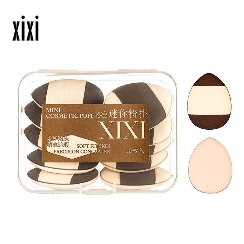 Xixi Thumb Puff 10 szt. Mini aplikatory do makijażu w kształcie kropli wody, do nakładania na sucho i na mokro, małe i przenośne