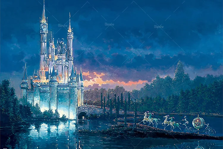 Disney Princess Cinderella Night Castle Pumpkin Carriage Scenery 300 500 1000PCS Puzzle Paper Jigsaw For Girls Teens Friend Gift