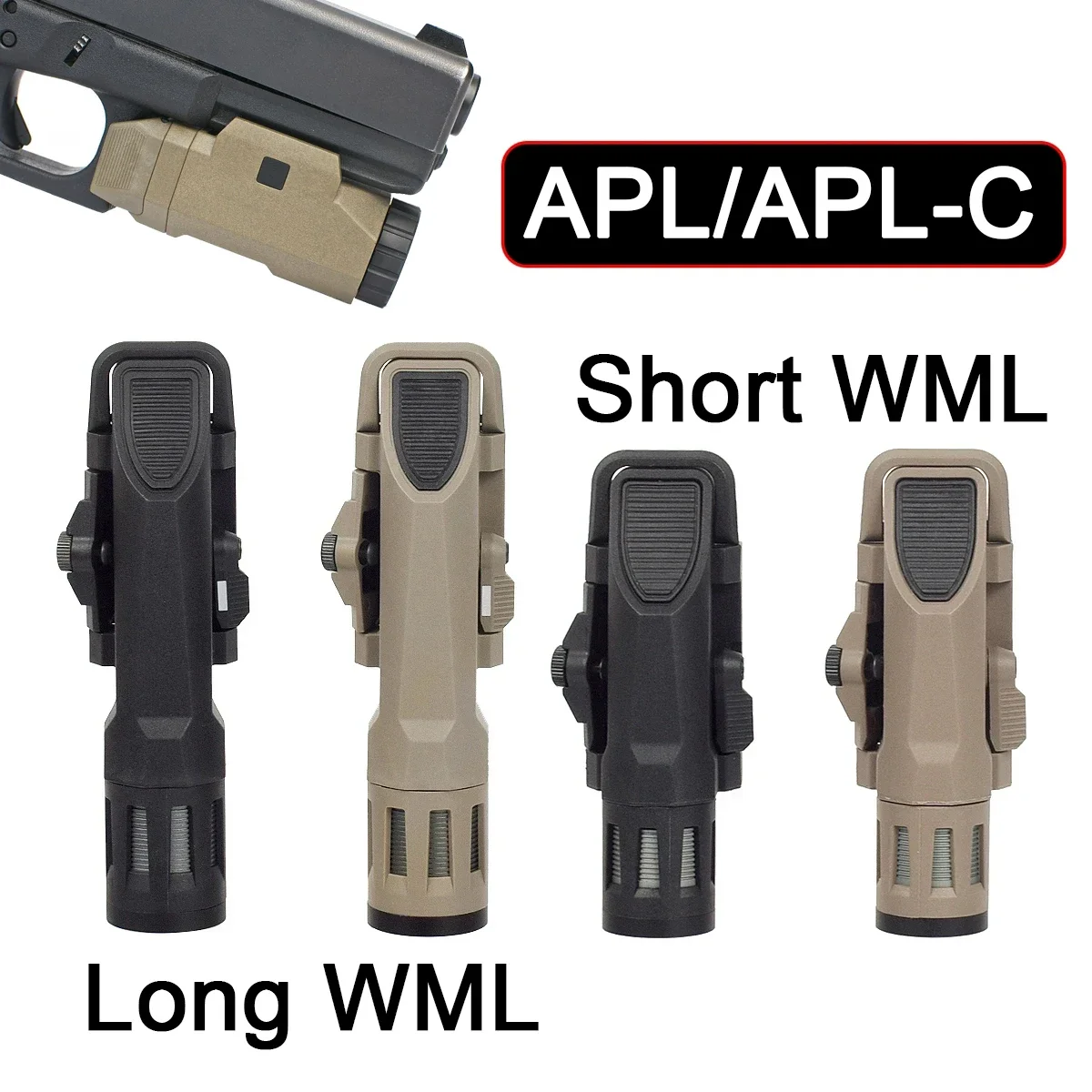 Tactical APL  APL-C WML Nylon Weapon Gun Light Hunting Airsoft Rifle LED Strobe Torch Flashlight For 20mm Picatinny Rail