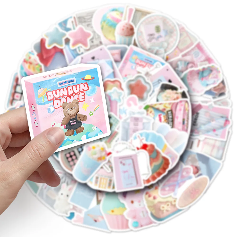 10/30/52 قطعة لطيف الوردي الأزرق Ins نمط ملصقات Kawaii الكرتون الديكور DIY بها بنفسك الأمتعة المحمول دفتر الدراجة الهاتف الاطفال لعبة الكتابة على الجدران #2