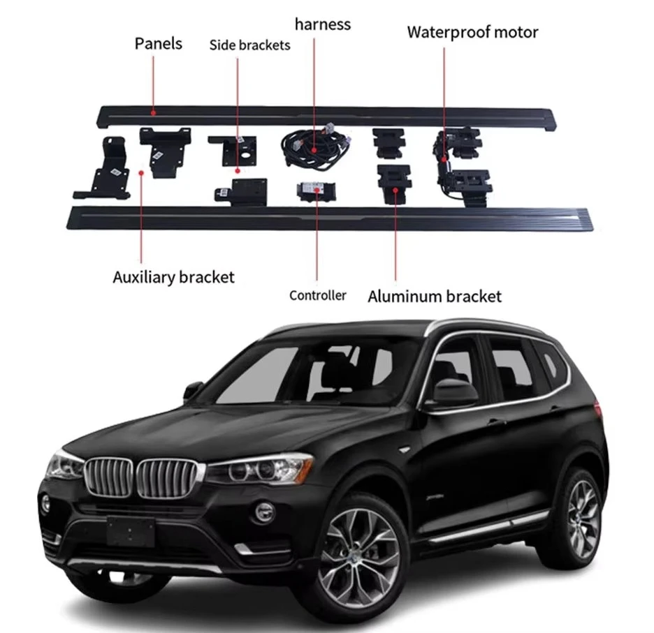 X3 12-17 Automatic Foot Step Electric Side Step Running Board Power Footrest  Aluminum Alloy Auto Car Step