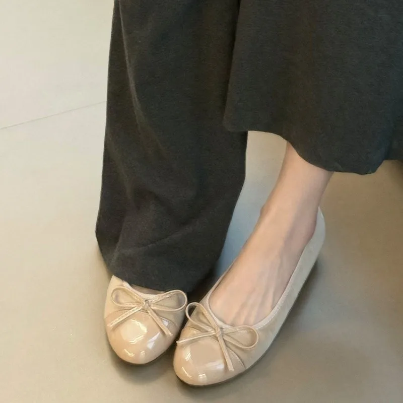 Gentle Bow Single Shoes French Women 2026 Spring New Soft Inside Heightened Flats