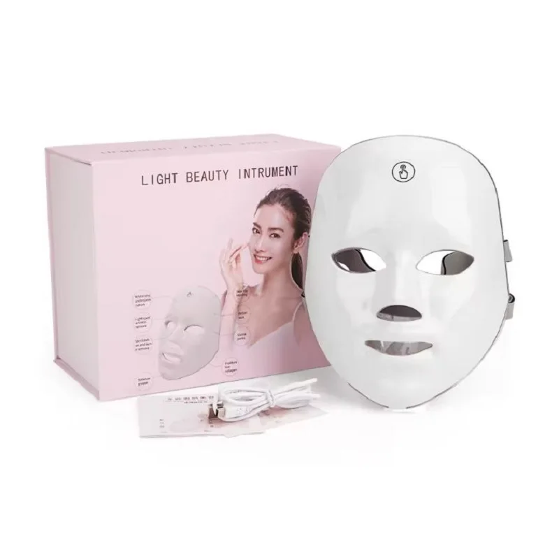 Wholesale LED Face Mask Light Photon Therapy Skin Rejuvenation Anti Acne Wrinkle Removal Electric LED Facial Mask 7 Colors