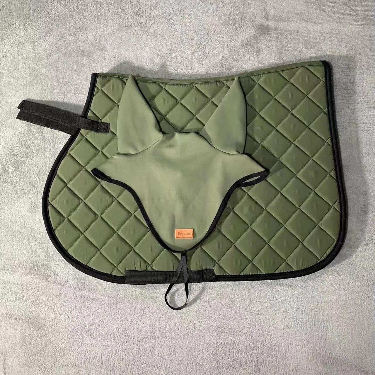 طقم وسادة سرج الخيل على الطراز الإنجليزي، معدات الخيول، وسادة امتصاص العرق، غطاء للأذن، مستلزمات الفروسية TNS لركوب الخيل