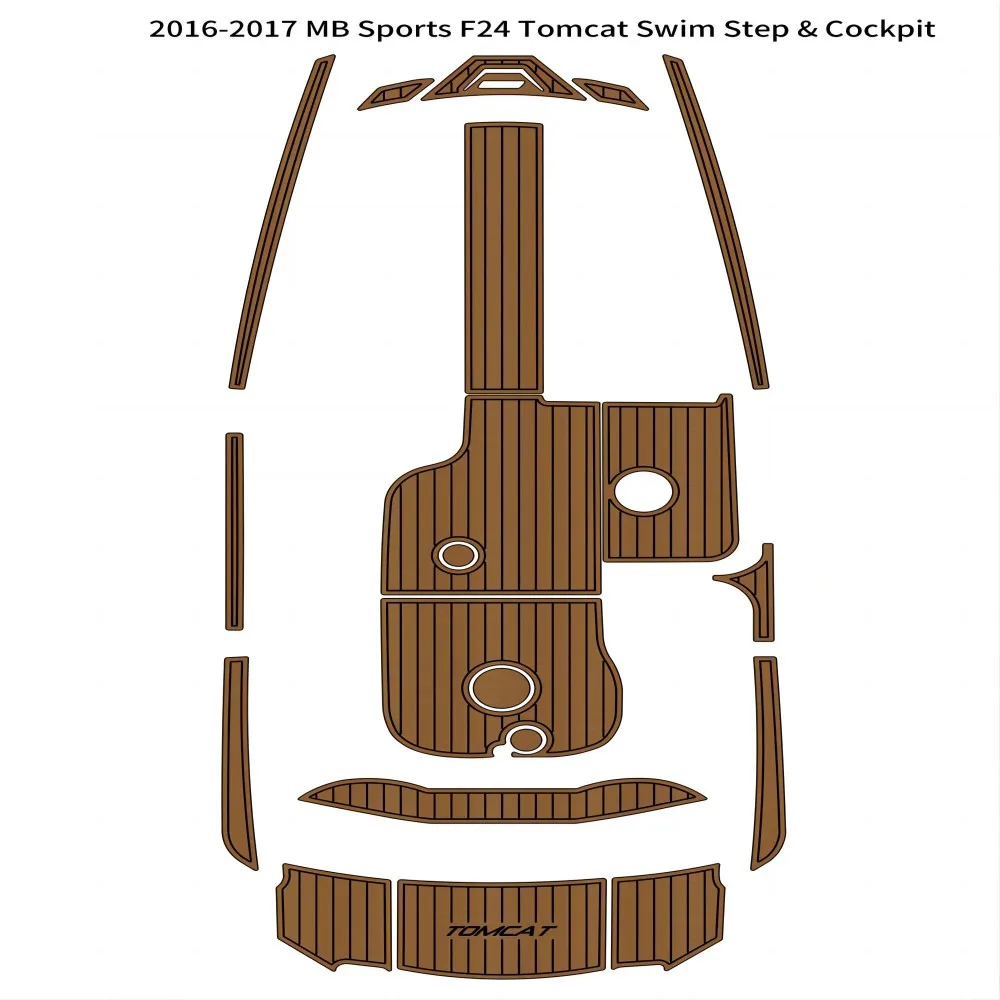 

2016-2017 MB Sports F24 Tomcat Swim Platform Cockpit Pad Boat EVA Teak Floor Ma Pad Backing Self Adhesive SeaDek Gatorstep Style