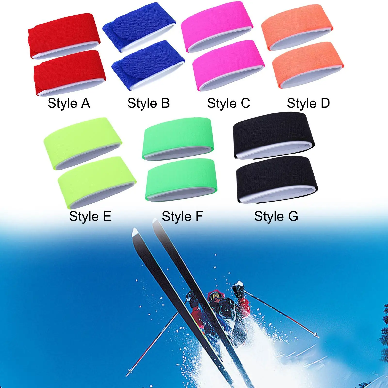 Nylon Ski Straps with EVA Padding Multi Purpose Fastener Wraps Snowboard Carry Tie for Winter Trips