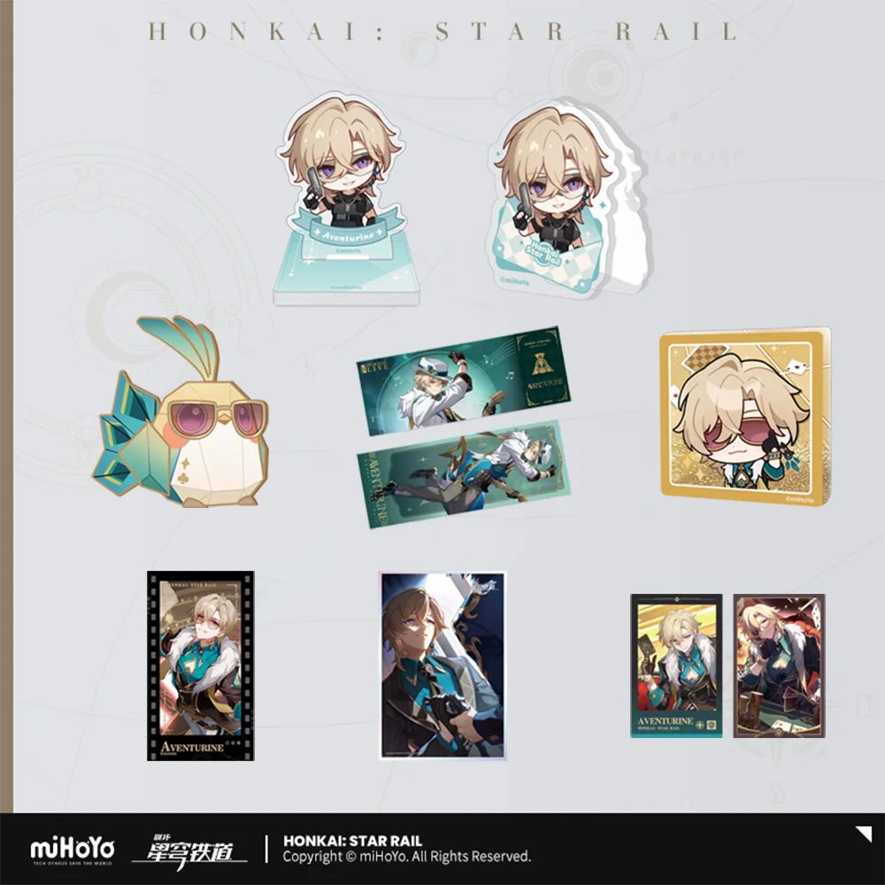 

Официальный товар Honkai Star Rail от miHoYo Aventurine, брошь для билетов, цветная доска, кукла, коллекция аниме