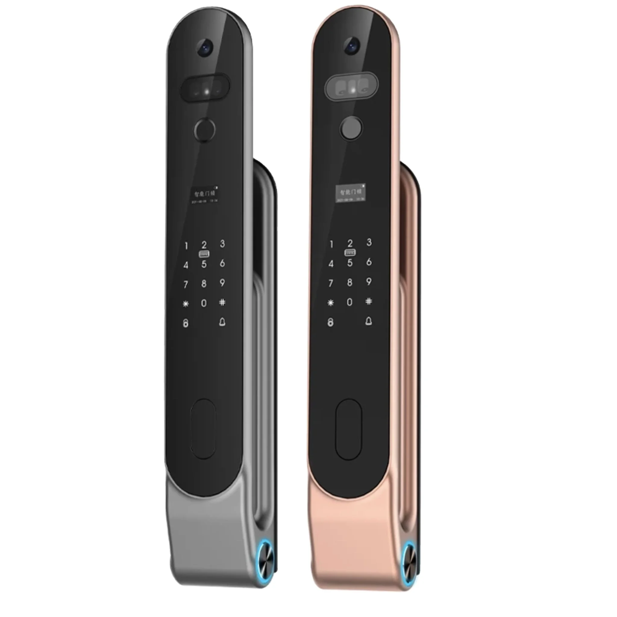 Kingsend Factory OEM Tuya Real Time Intercom Wifi Intelligent Aluminum Door Lock with 3D Face Recognition Palm Print Scanner