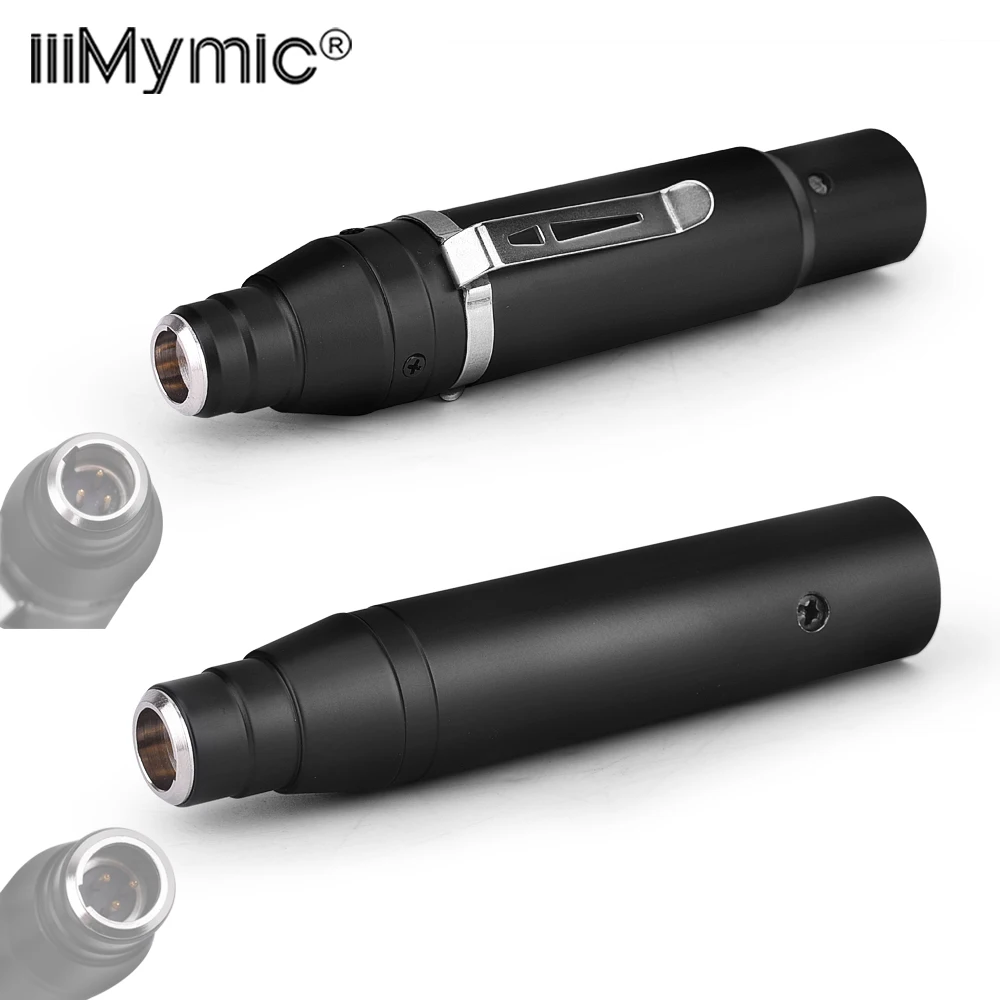 iiiMymic 48V Phantom Power Adapter męski XLR dla AKG Samson 3 Pin Lavalier Lapel zestaw słuchawkowy Mic Instrument muzyczny mikrofon