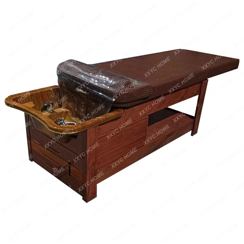 

Barber Shop Toudao Soup Bed with Rollers Water Heater Fumigation Therapy Massage Push Back Thai Multi-Functional Shampoo Chair