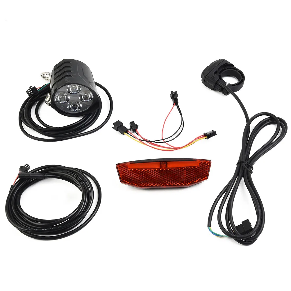 Ebike Taillight Bicycle Light Set Bicycle LED Lamps DK226 Switch Cable Front Light Rear Light 880-1640mm Cable